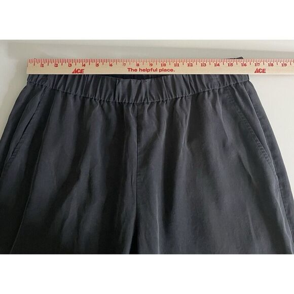 Eileen Fisher L Petite Pull On Elastic Waist Tencel Lyocell Crop Pants Gray LP - Picture 5 of 10